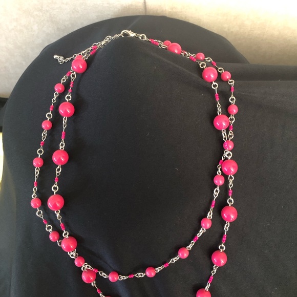Beautiful Deep Pink Cross Necklace - Picture 7 of 8